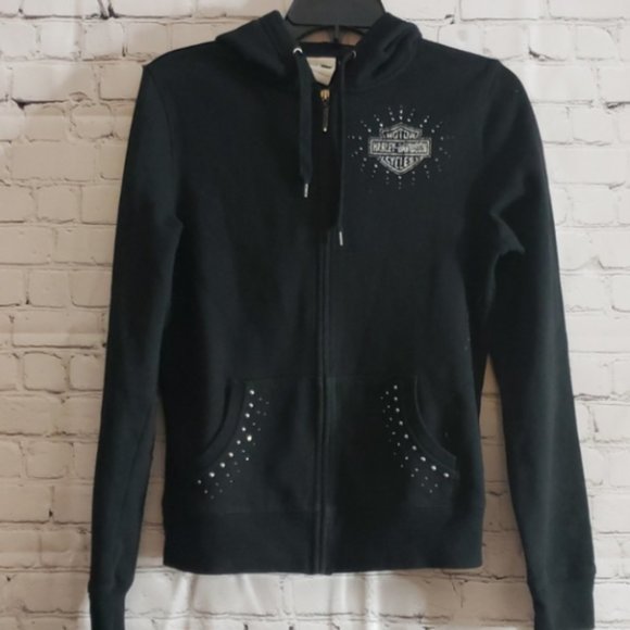 Harley Davidson Black Bling Hoodie Size Medium
